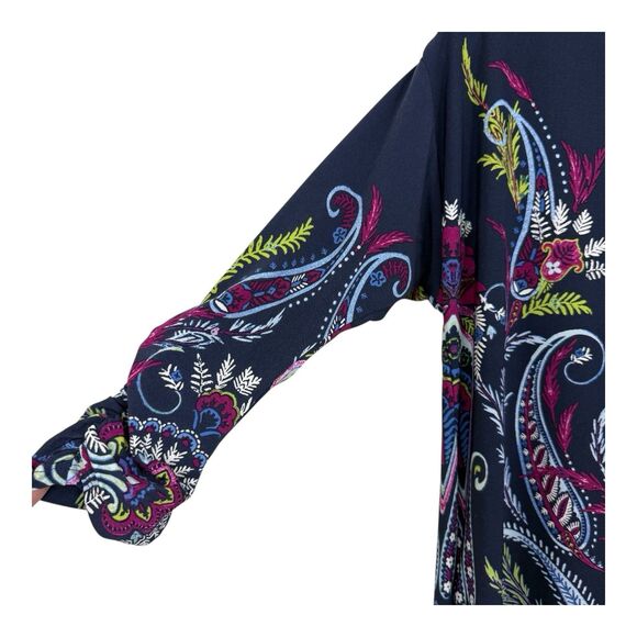 Chico’s Ruched Sleeve Jersey Dress Petite Size Extra Small 00P Shift - Picture 4 of 10